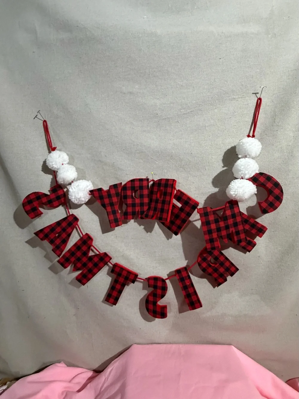 Red 'Merry Christmas' Holiday Garland - Festive Felt Banner